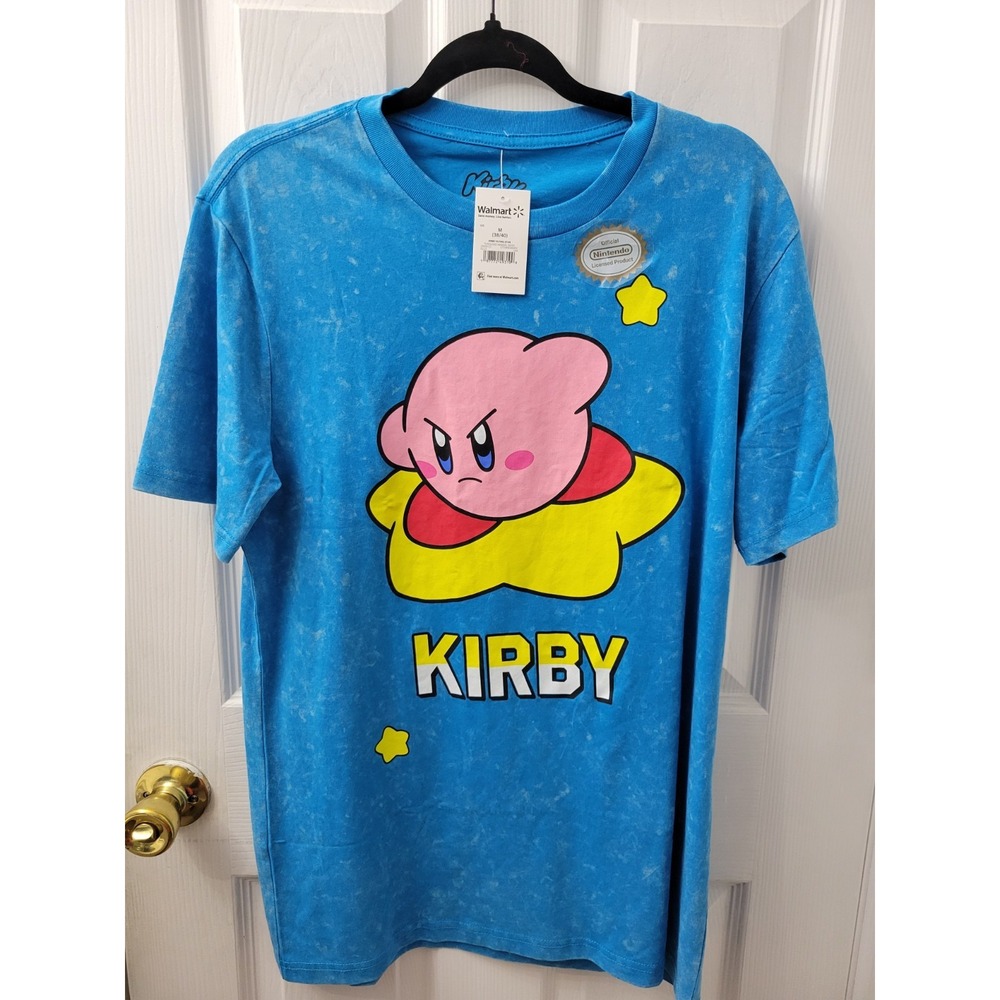 Mad Engine Nintendo Kirby Men's Medium (38/40) T Shirt Blue Acid Wash NWT